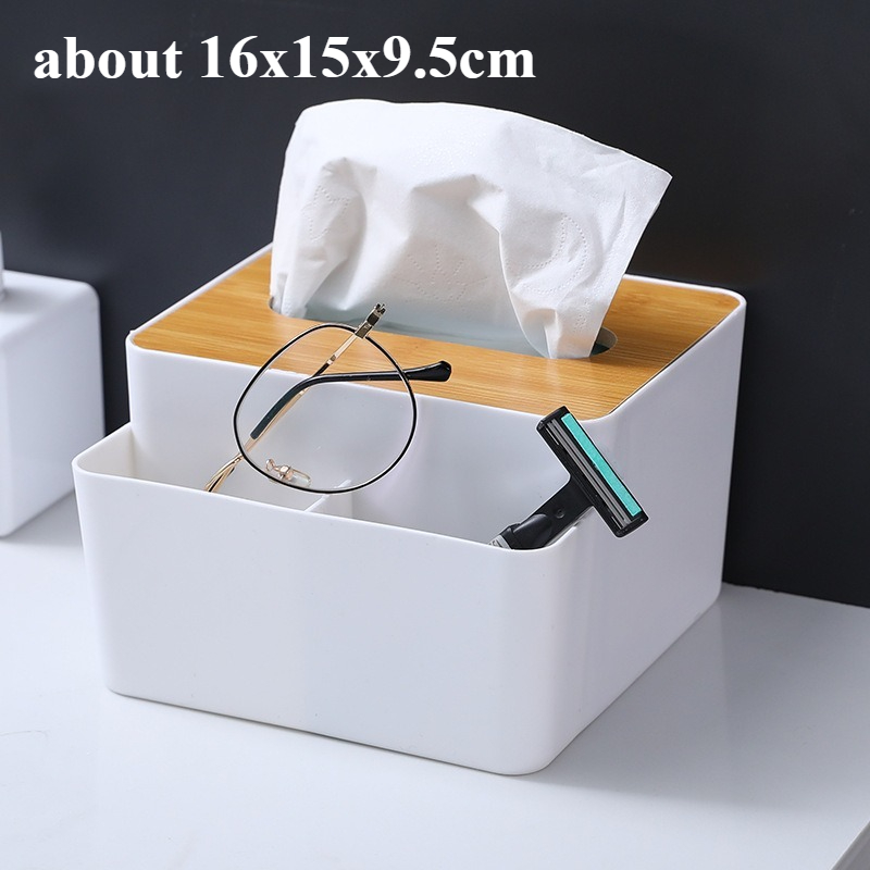 Bamboo Box Tissue Household Hotel Cafe for Napkin Dispenser Box Utility Paper Container Large Capacit