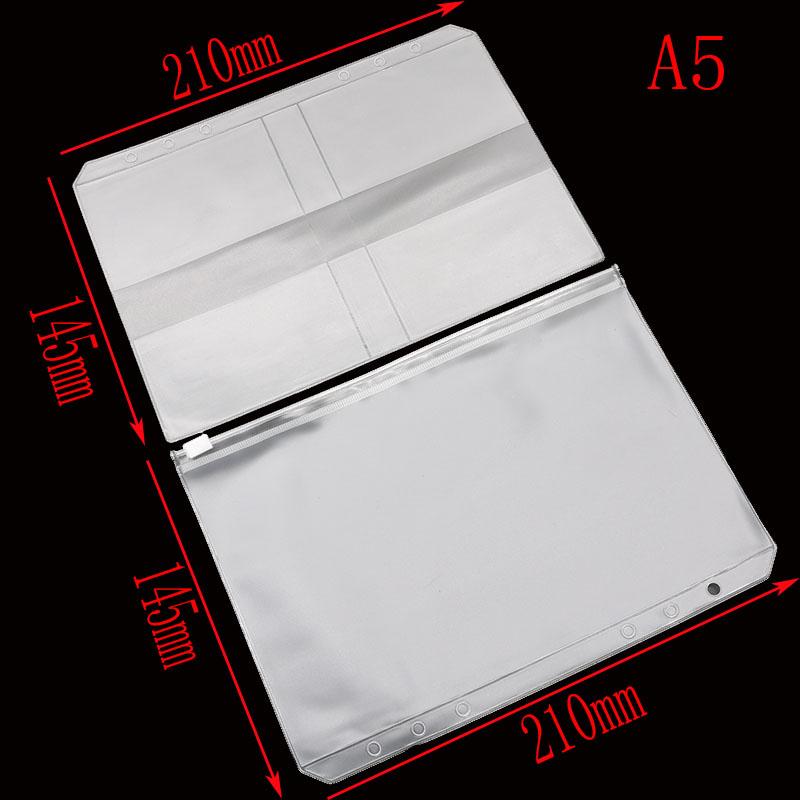 Loose-Leaf Notebook 6 Hole Loose-Leaf Office Card Cutting Template Organizer Loose-Leaf A6 A5 PVC Zipper Bag Folder