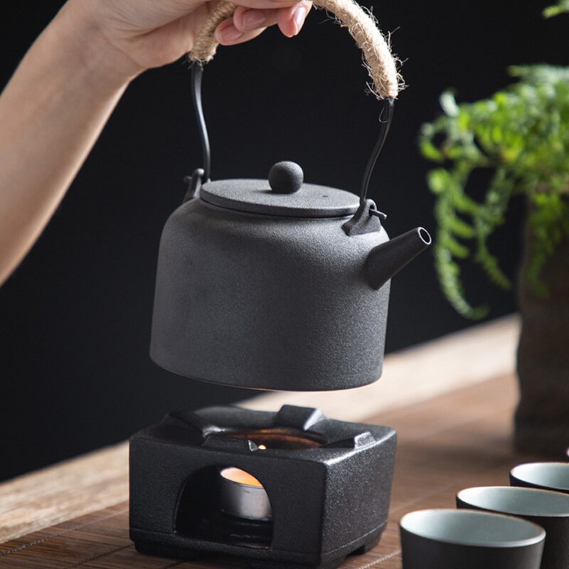 Stearinlys varm te base kung fu te sæt ovn japansk keramisk te maker opvarmning isolering te maker te varm varmelegeme isolering