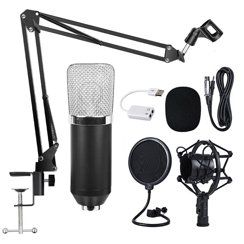 BM700 – Microphone à condensateur, pour enregistrement en Studio, karaoké, chant, TikTok: Kit 2