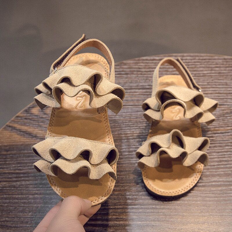 Dziewczęce sandały 2021 letnie nowe dziecięce modne słodkie miękkie dno księżniczka buty mała dziewczynka dziecięce buty na plażę rozmiar 21-25