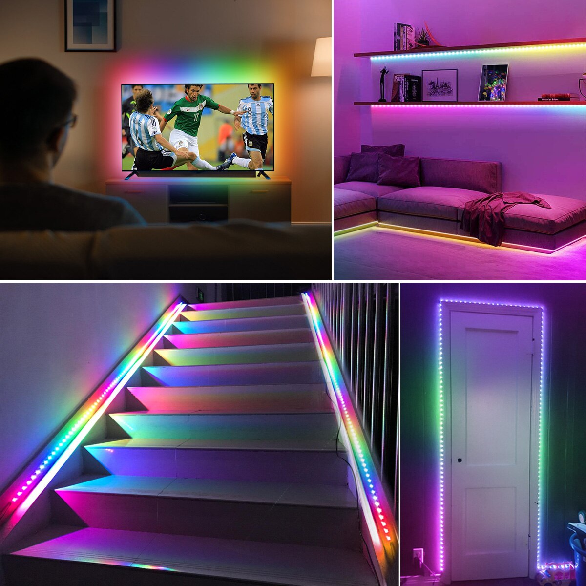 Tuya Smart Life LED Strip 12V WiFi Music Control WS2811 Neon RGBIC LED Light Tape Room Decor lavora con Alexa Google Home