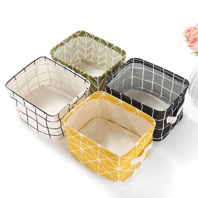 Desktop Opbergdoos Leuke Afdrukken Waterdichte Organizer Katoen Linnen Sundriesopslag Mand Kabinet Organizer Opbergtas