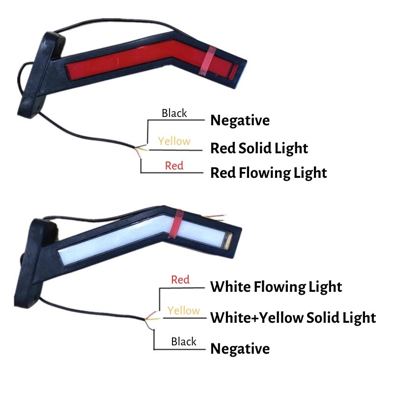 2PCS LED Outline 24v Truck Side Marker Trailer Lights LED Truck Trailer Tail Reversing Light Turn Signal Side Lights For Trucks