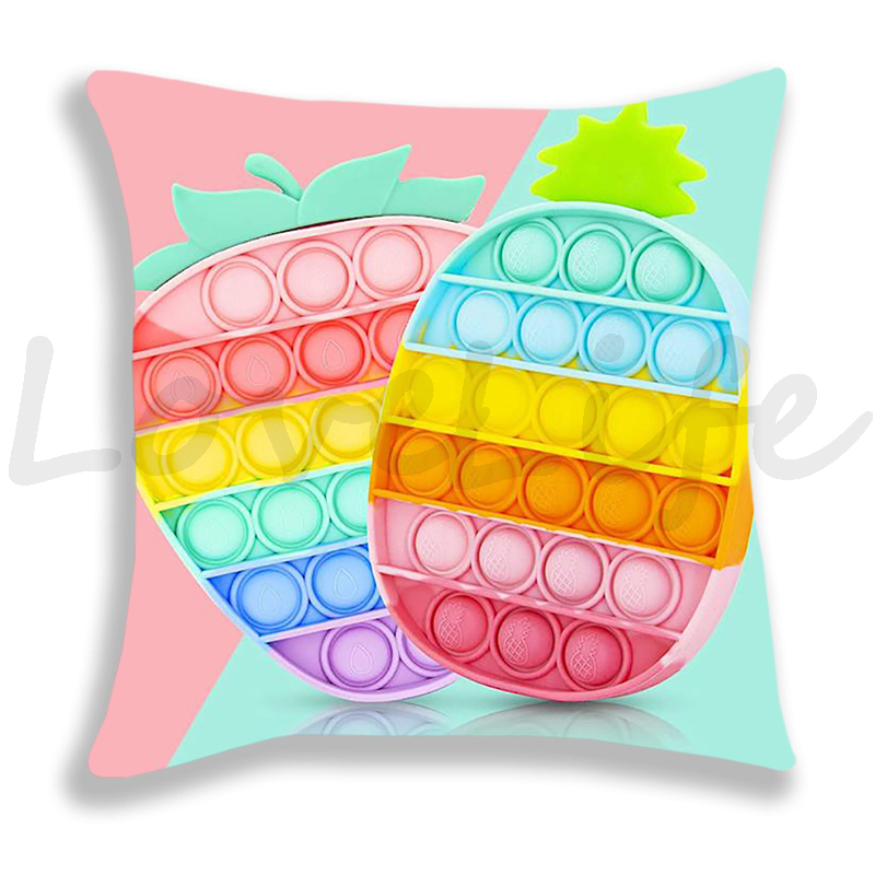 Pop Het Afdrukken Kussensloop Regenboog Kleur Leuke Kussenhoezen Sofa Stoel Bed Kussensloop Huis Decoratieve Kussensloop 45Cm * 45Cm: 10