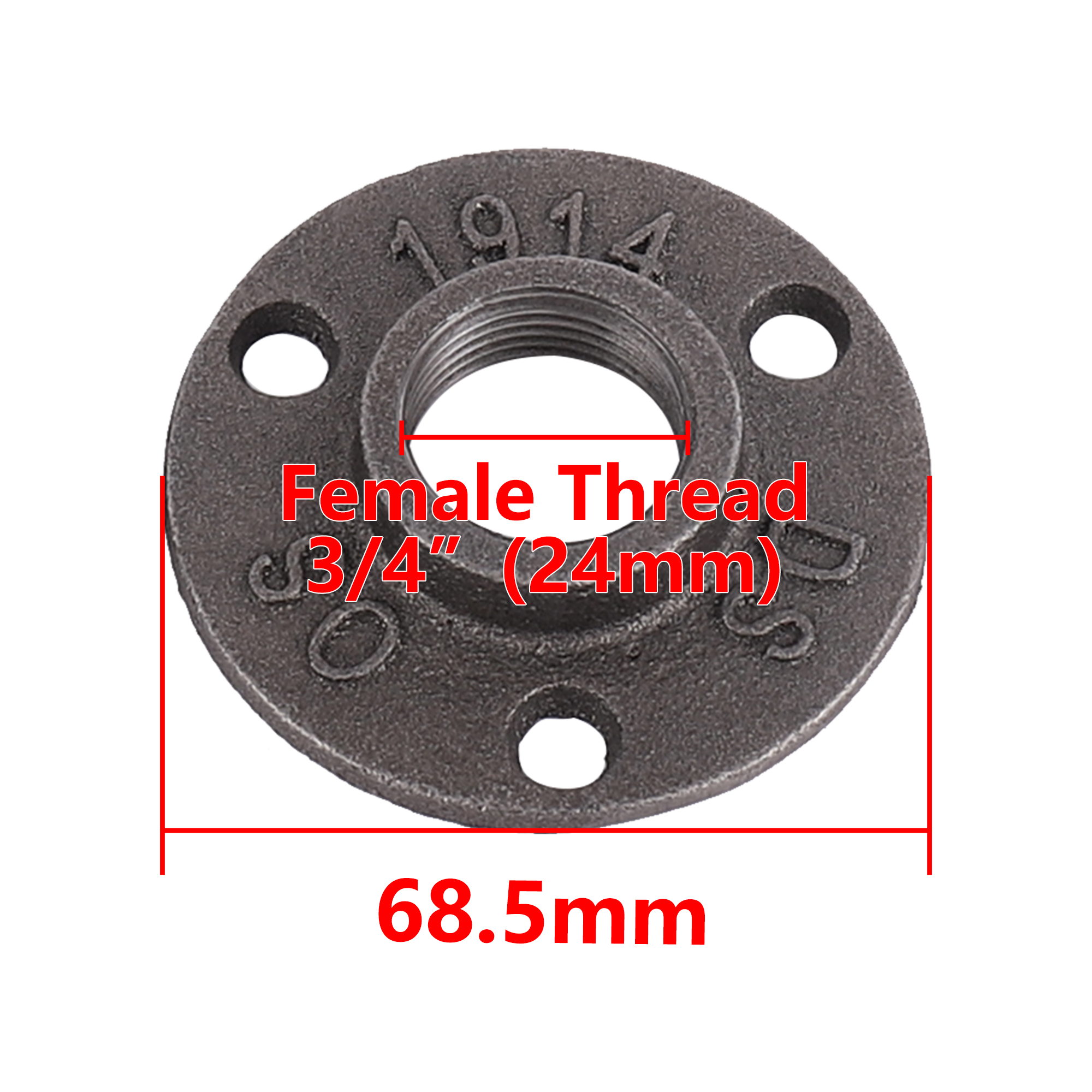 Boden flansch 1/2 "3/4" 1 "Innengewinde Rohr flansch Industrie Kunststoff Eisen Rohr verschraubungen Garten dekorative Lieferungen: Gold