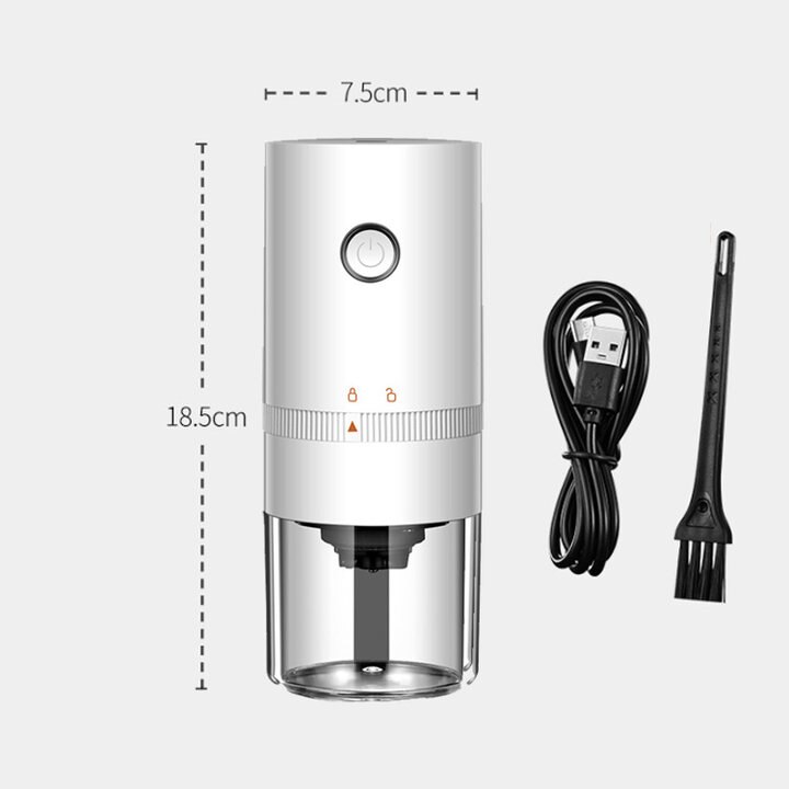 KATA Electric Coffee Grinder Automatic Beans Mill Portable Espresso Machine Maker for Cafe Home Travel USB Rechargeable: white
