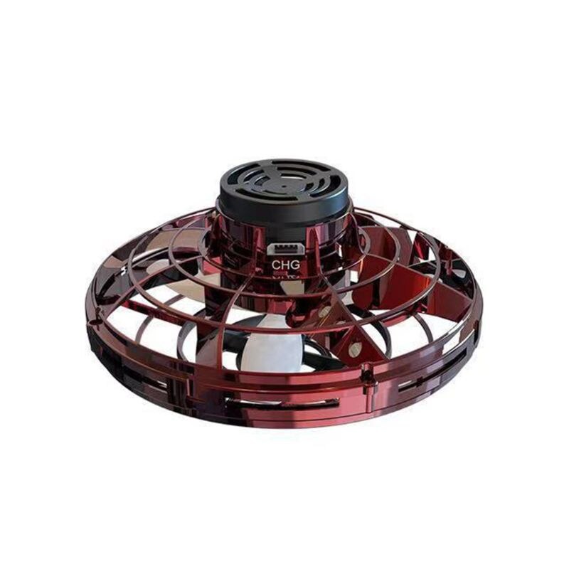 Flynova Flying Spinner 360 ° rotatorio USB carga disco volador operado a mano Drone con luces LED brillantes para juguete para niños y adultos: Rojo