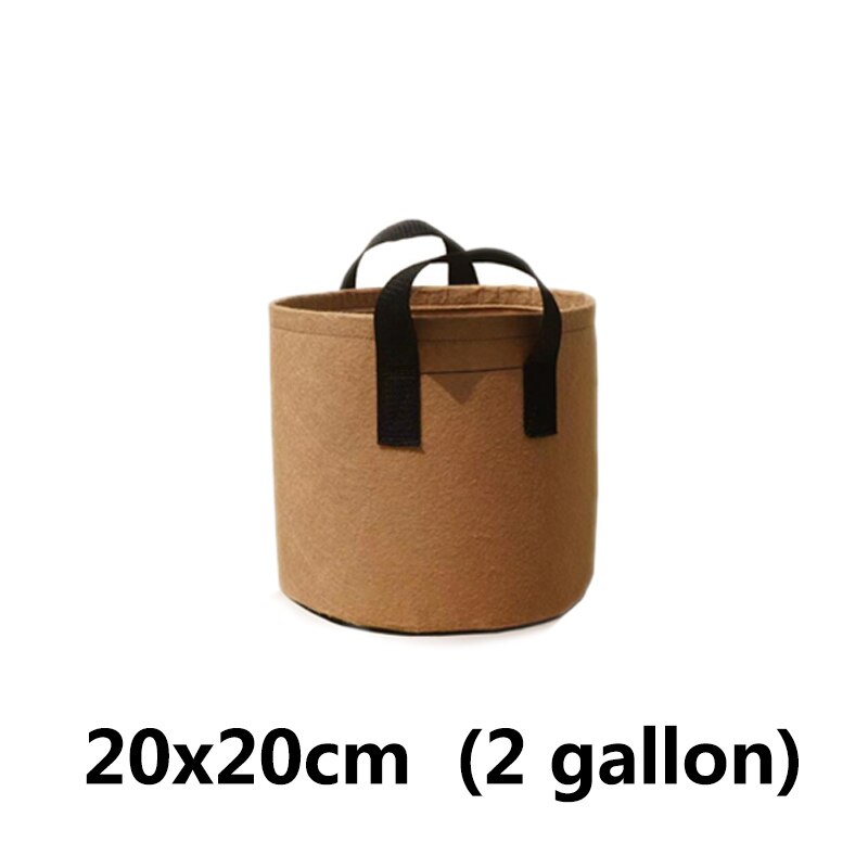 2 5 gallon plante vokseposer 7 gallon 10 gallon pot kartoffel træ blomster frugt haveredskaber have træ stof potter plante: Brun 2 gallon