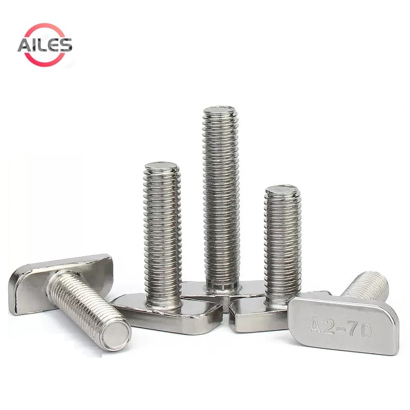 M8 M10 304 Roestvrij Staal T-vorm Schroeven Bouten Aluminium Profiel T Slot Fotovoltaïsche Groef Gebruik Vierkante Kop Bouten