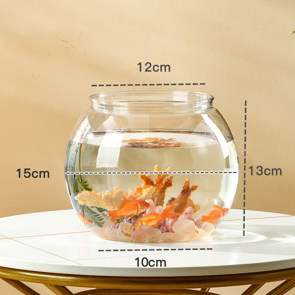 Fish Bowl Small Aquariums For Small Ornamental Fish And Reptiles High Transparency Glass Good View: Yellow