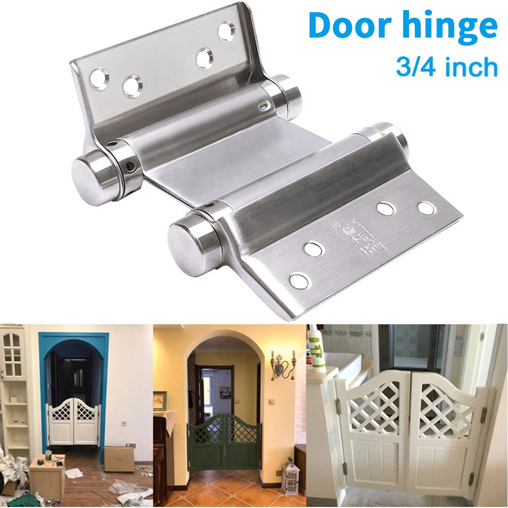 2pcs/set Stainless Steel Gate Door Hinge With Screws Easy Install Hard Self Closing Double Swinging Hardware Internal Cupboard