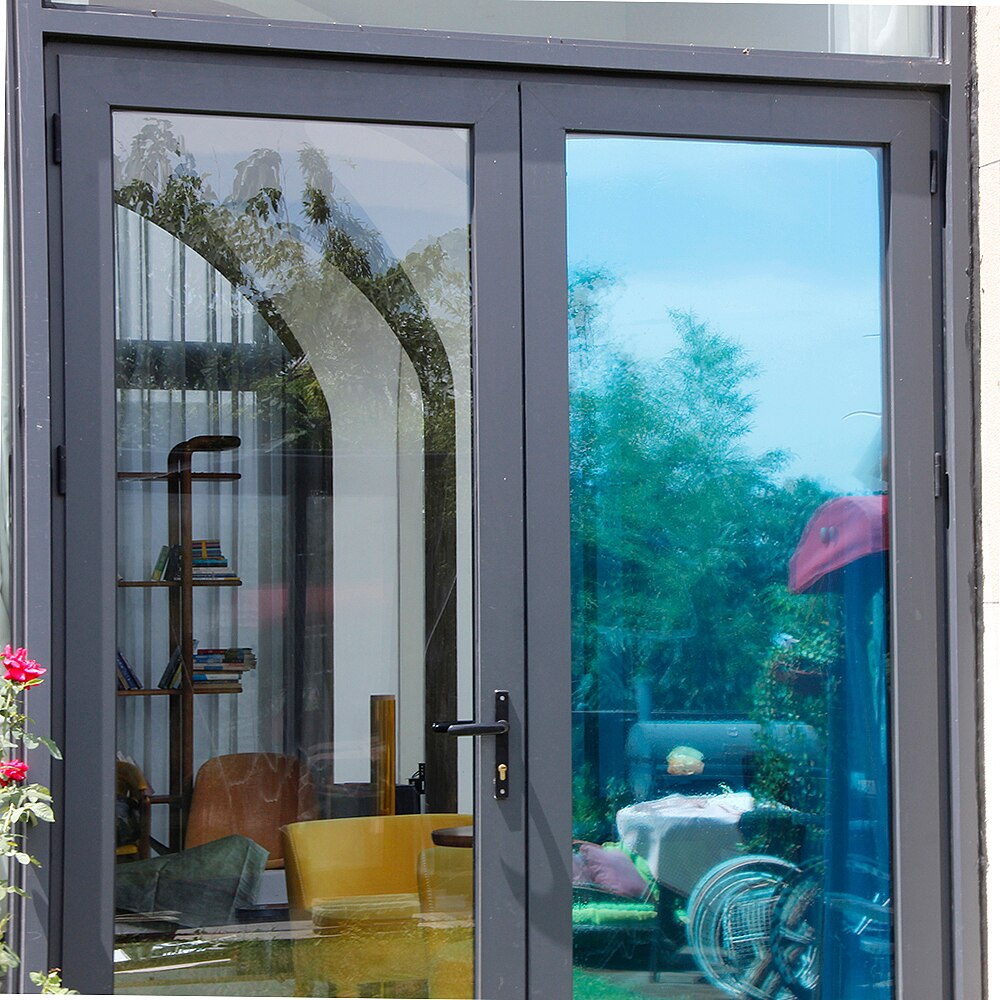 Sunice blå og sølv envejs spejlet vinduesfilm hjemmekontor bygning varmeisolering dekorative solfarvetone