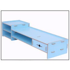 A, Monitor stand Monitor lift Desktop organizer Care neck Work space organizer Keyboard shelf with drawer: Sky blue