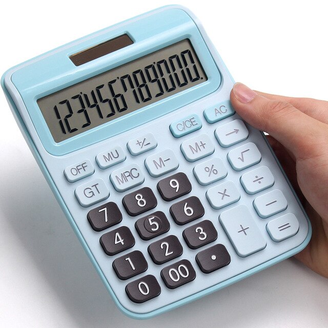 With voice calculator cute Korean candy color little fresh calculator computer big keys financial accounting special girl pink: blue