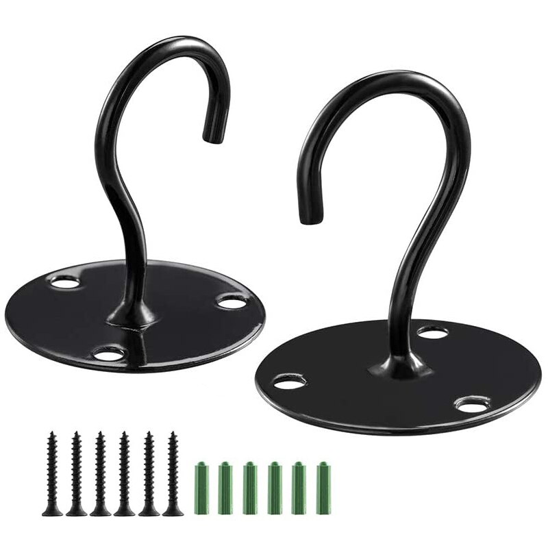 2 stk /4 stk metal loft krog vægmonterede loft kroge søm lille krog tøj krog monteret væg krog væg kroge dekorative: 2 stk. sort