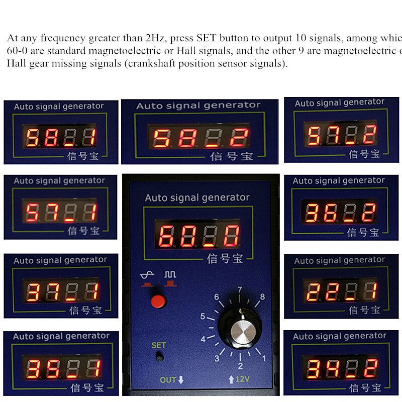 Tragbare Auto Fahrzeug Signal Generator Auto Hall-Sensor Und Kurbelwelle Position Sensor Signal Simulator Meter 2Hz Bis 8KHz