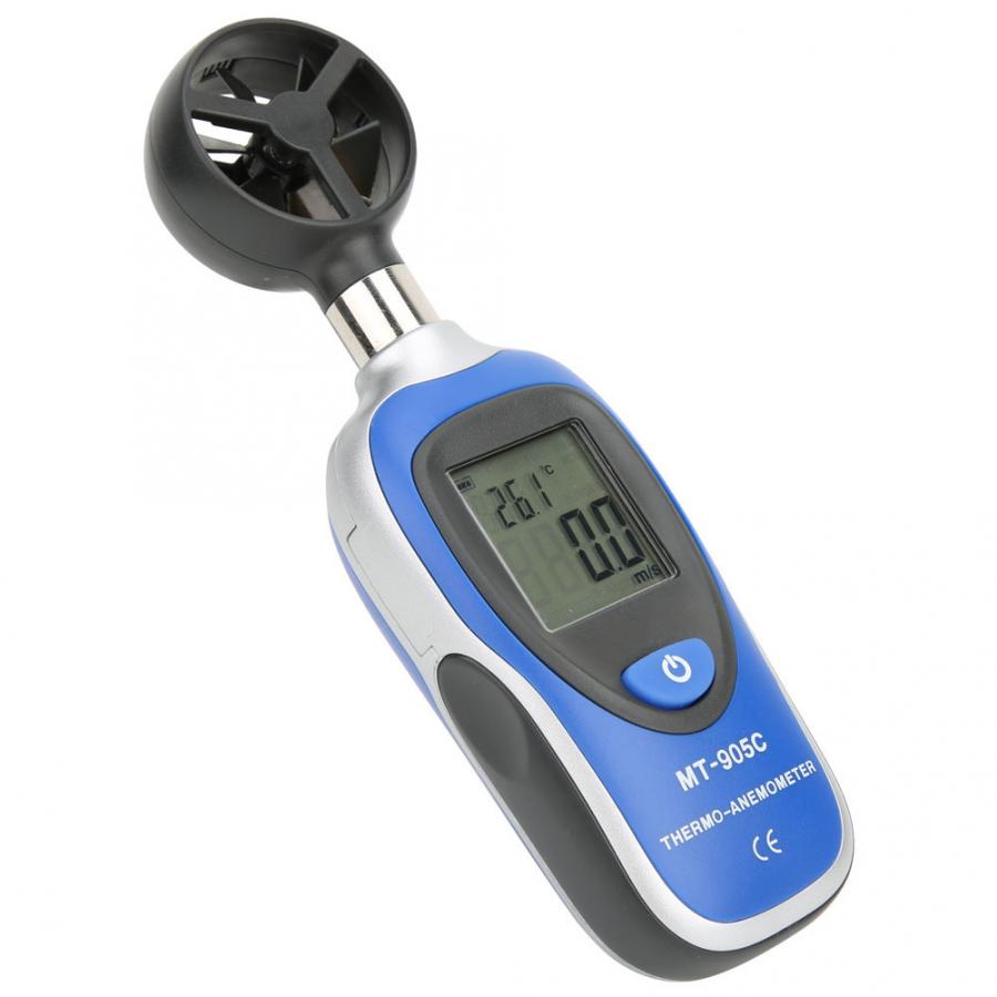 MT-905C Digital Anemómetro Digital portátil medidor de temperatura termometro medidor de velocidad del viento