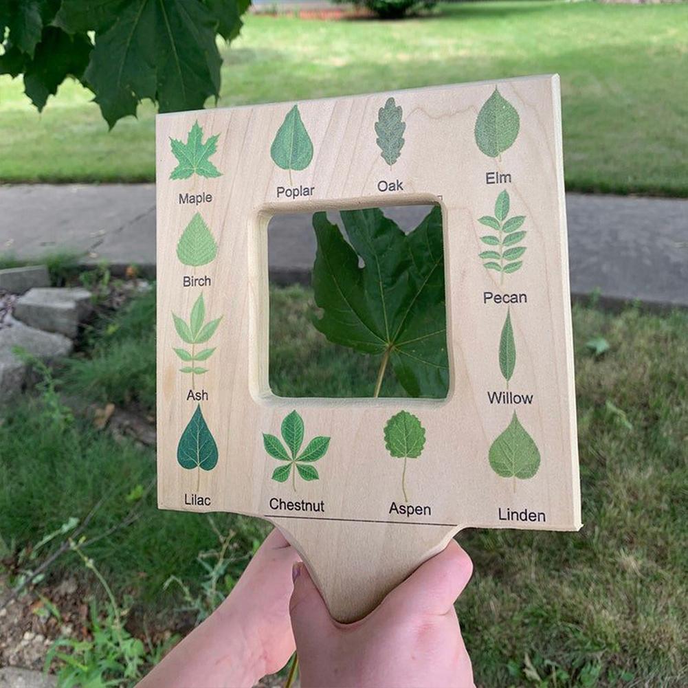 4pcs Nature Guide Finder Nature Viewfinder Double Sided And Common Painting Wood Drawing Foliage Aids Identify Types Tool C K1w2