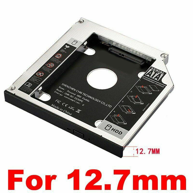 Caddy Universale 9.5mm SATA III Per HDD/SSD 2.5'' - Adattatore Per Laptop Dell HP Lenovo