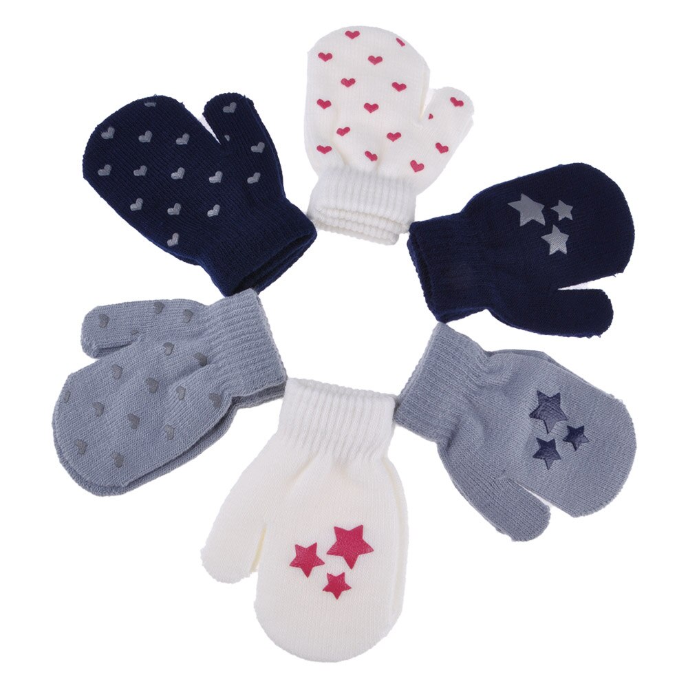 Ster hart comfortabele baby handschoenen wit winter warm ademend