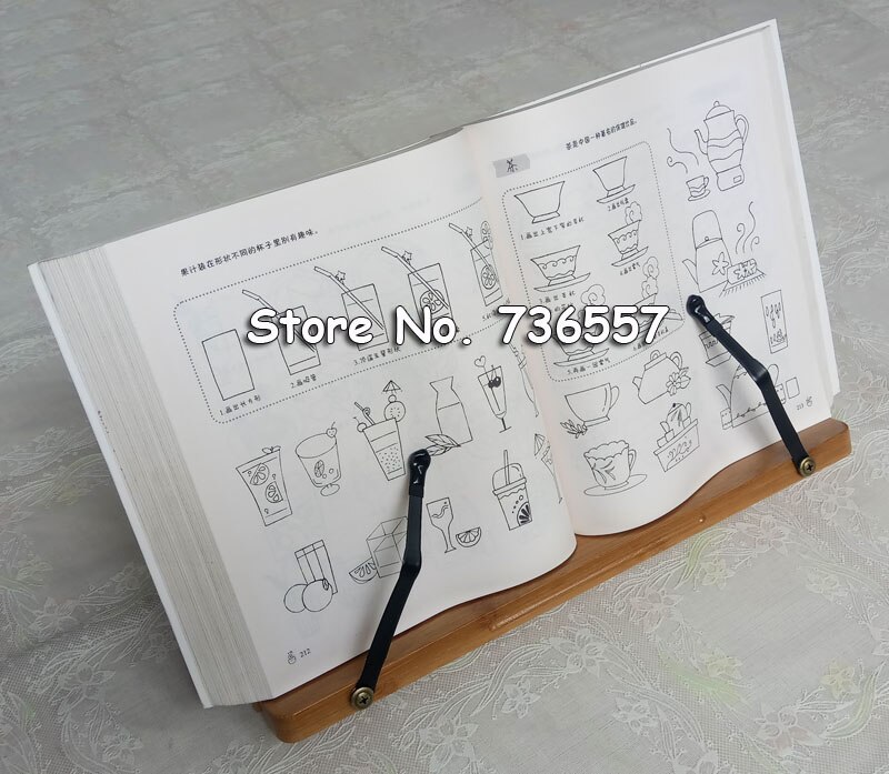 33*20cm Natural bamboo reading frame solid wood frame reading books log reading frame korea stationery holder protect eyesight