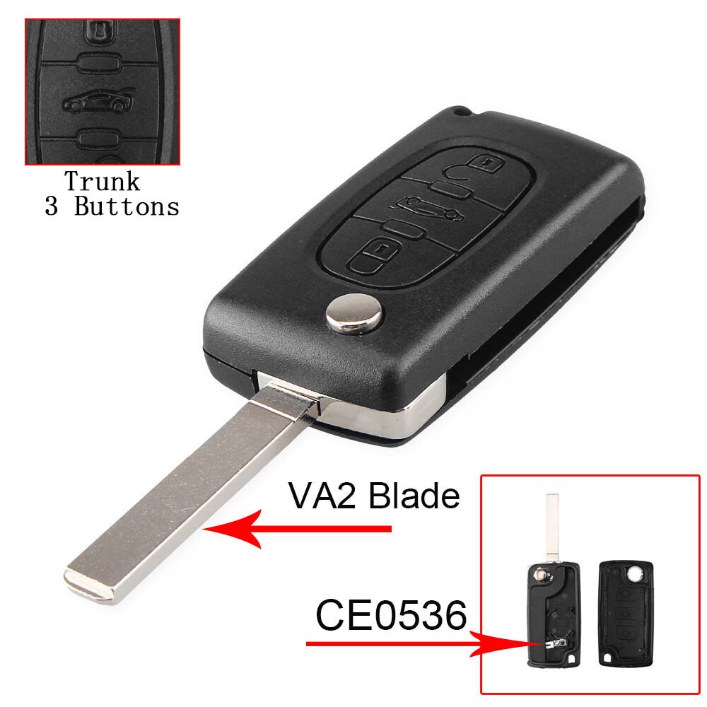 Keyyou för peugeot 407 407 307 308 607 fjärrnyckel fodral skal nyckel lock 3 knappar key case  ce0523: Ce0536 va2