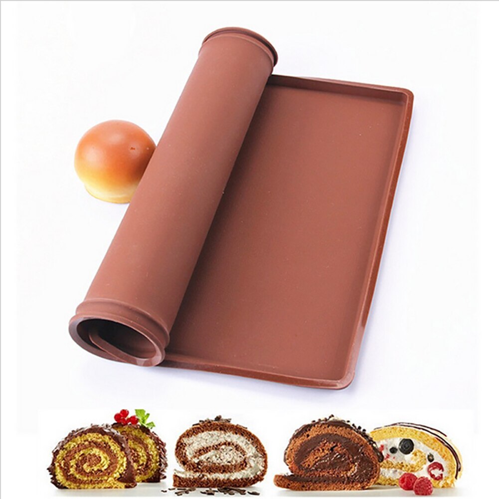 Flexible Soft Silicone Swiss Roll Mold Pastry Cake Cookie Baking Sheet Pad