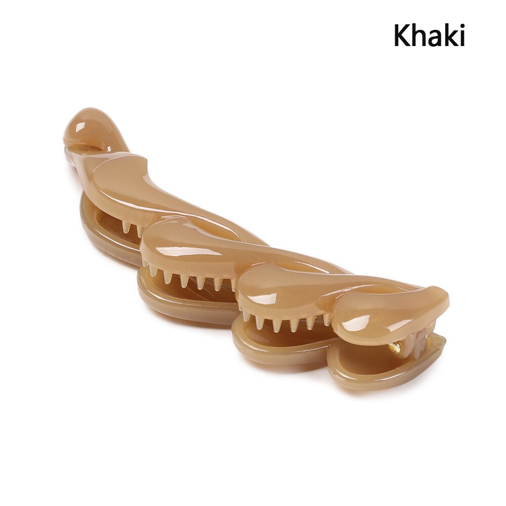 1 Pc Draagbare Elegante Haar Klemmen Vrouwen Meisjes Styling Accessoires Banaan Haar Clips Acryl Non Slip Haar Klauwen: khaki