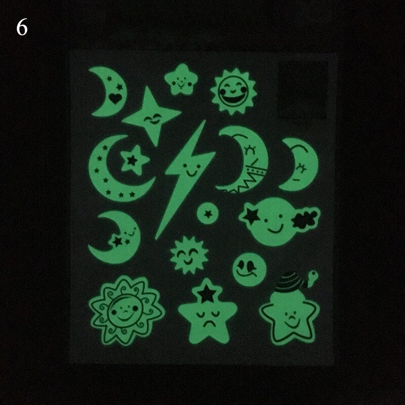 3D fluoreszierend Aufkleber Stern Punkt Mond leuchtend Mauer Aufkleber kreisförmig glühen in dunkel Stern Aufkleber Kinder Schlafsaal Heimat Dekoration: 6