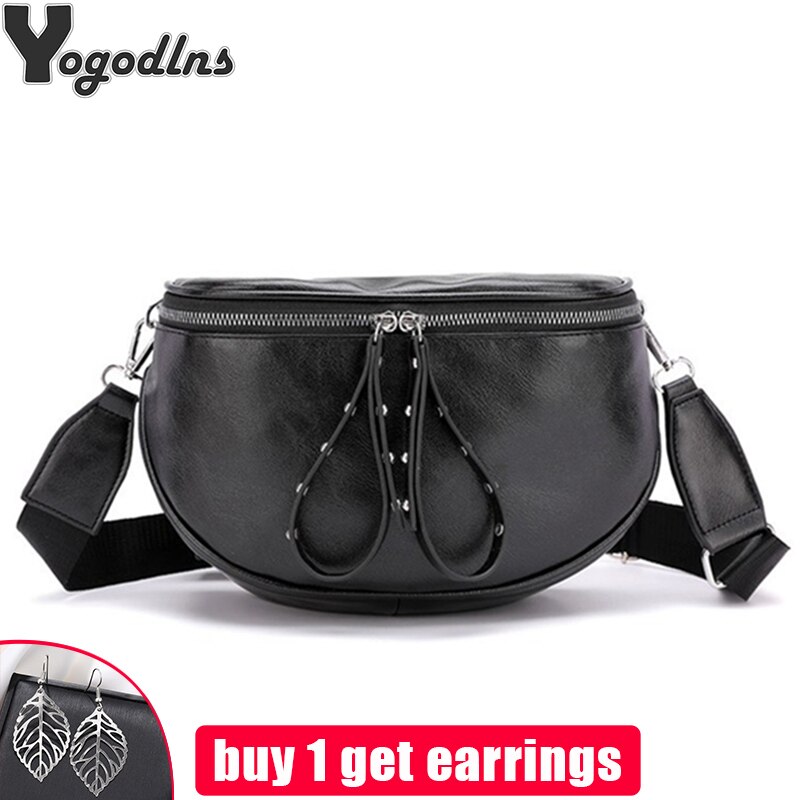 Vintage Small Messenger Bags For Women Semicircle Saddle Poach Shouder Bag Bucket Bags Crossbody Bag Females PU Leather Handbags