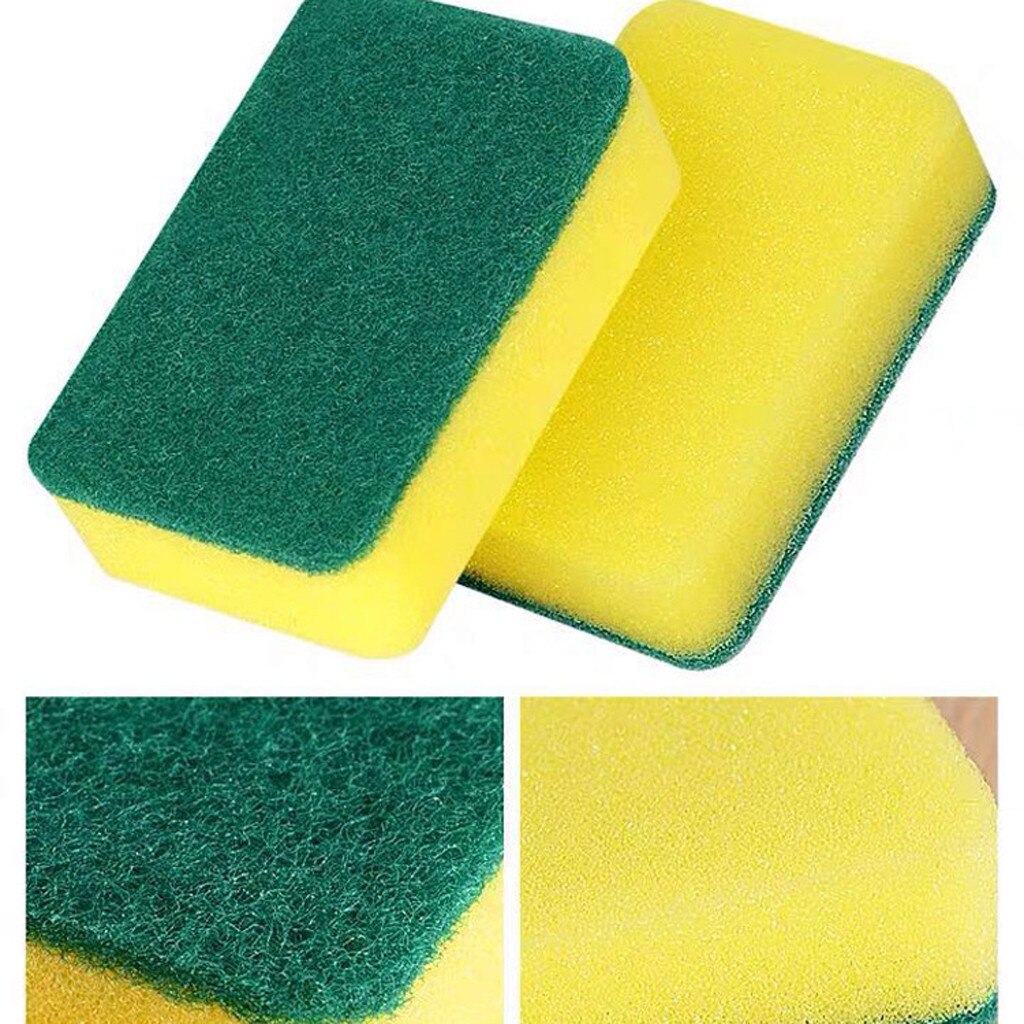 14 pièces éponges de nettoyage de cuisine Non-égratignure pour plat gommage microfibre éponges ménage Double nettoyage chiffon brosse