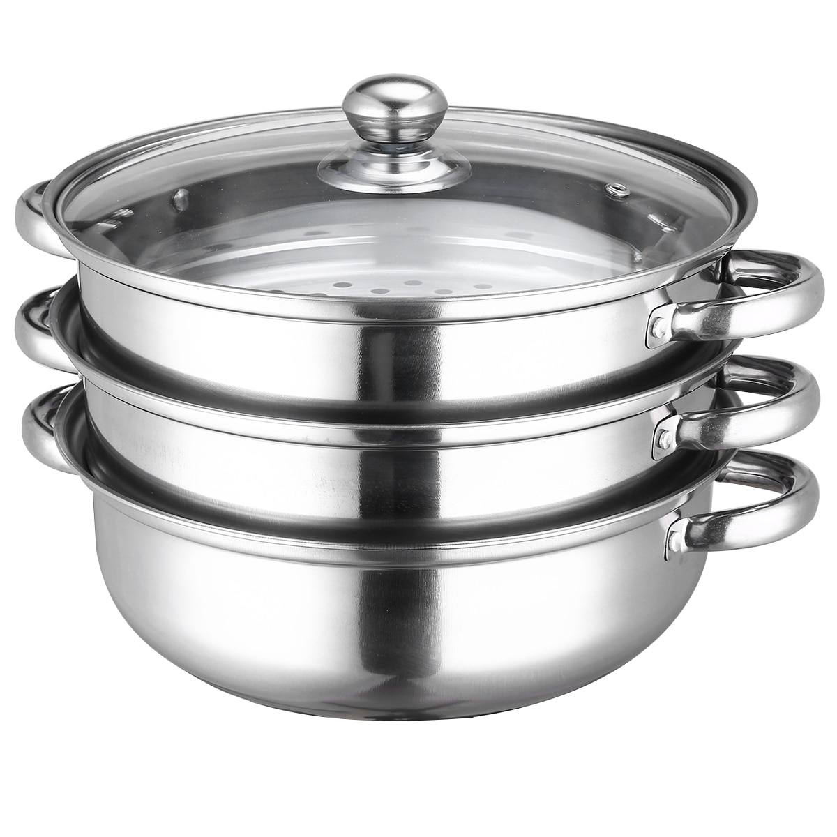 Cooking Steamer 3 Tier Steamer Saucepan Pot Stainless Steel 27.5 Cm For Steamed Stuffed Bun Fish Kitchen Utensil