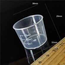 10Pcs 15/30ml Medicine Lab Measuring Measure Cups Plastic Liquid Scale Cup Jar