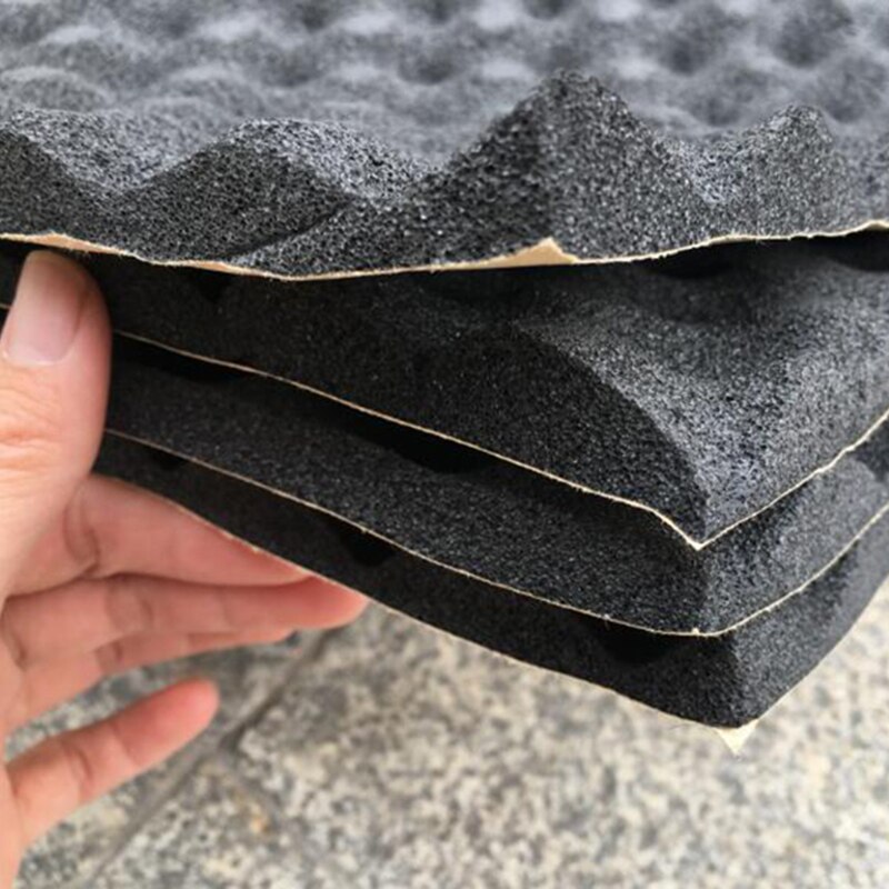 Alfombrilla amortiguadora de sonido para coche, 50x80cm, 18mm de grosor, aislamiento del capó, pegatina de algodón de espuma térmica para motor