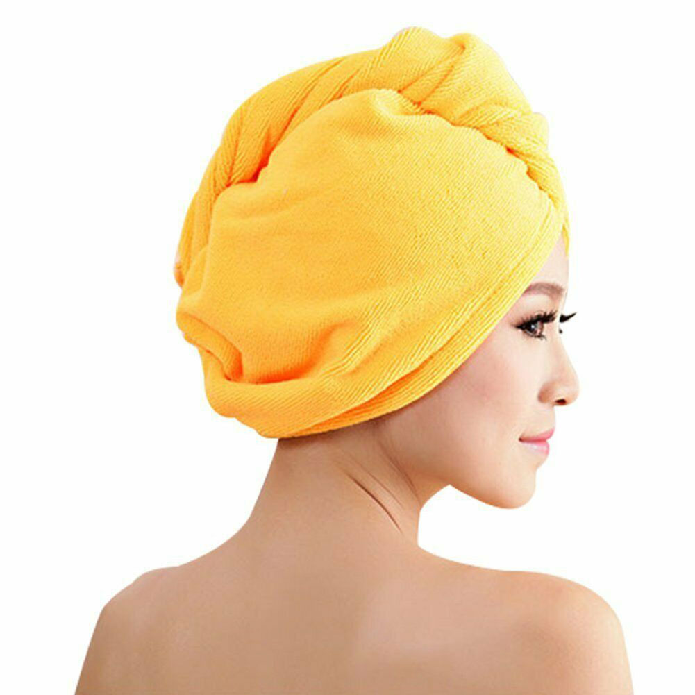 Hurtigtørrende hurtigt håndklæde, blødt, tykt, absorberende brusebad, hat, direr cap: Orange