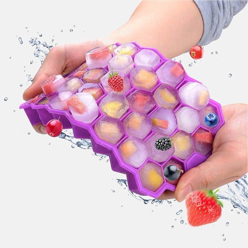 Cavity Ice Cube Tray Honeycomb Ice Cube Mold Food Grade Flexible Silicone Ice Molds for Whiskey Cocktail/