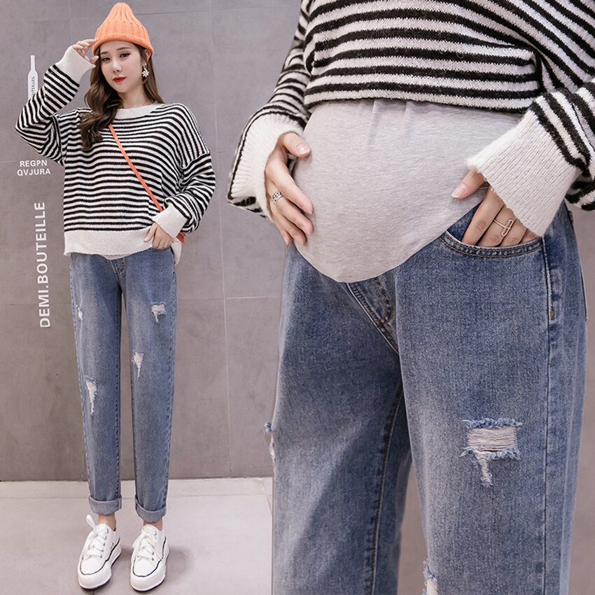 Maternity Wear Spring Jeans Pregnant Woman Daddy Fashionable Maternity Pants Jeans Jeans