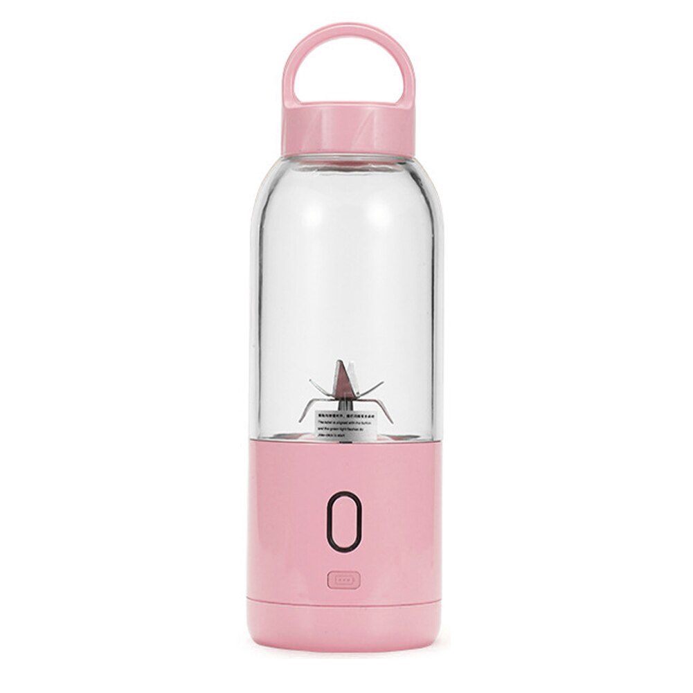 500ml mini bärbar elektrisk fruktjuicer usb uppladdningsbar smoothie maker mixer frukt kopp mixer juicing cup: Rosa