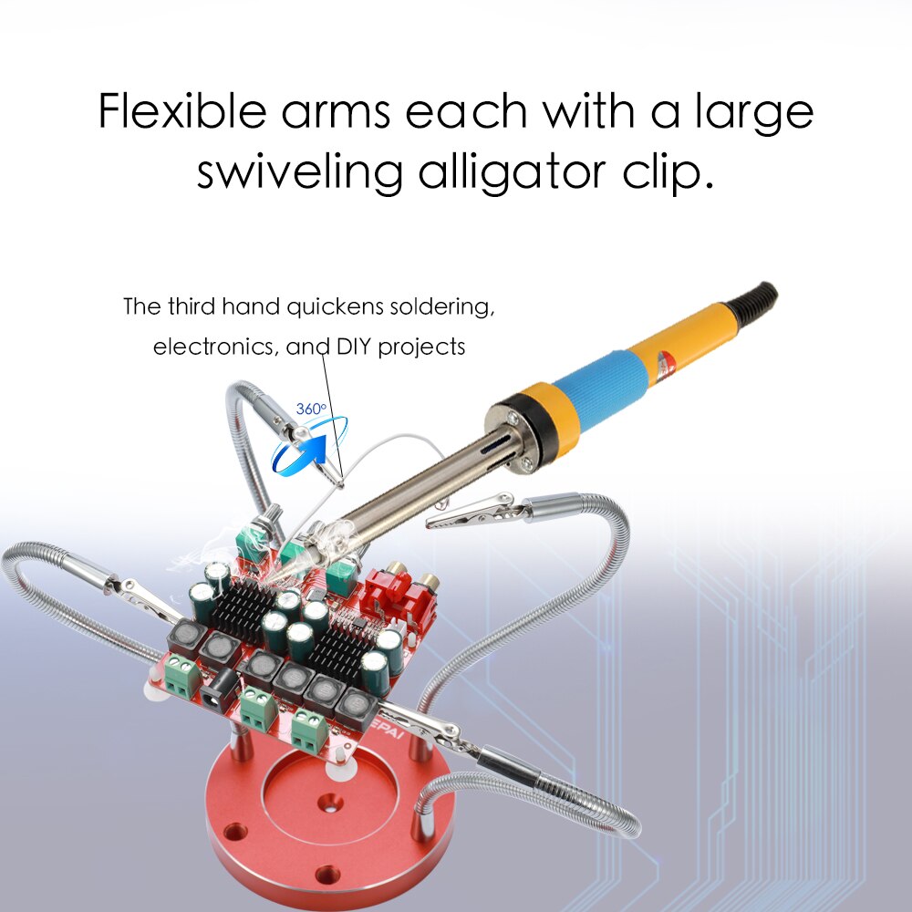 Multifunctionele Rvs Solderen Helpende Handen met 4 stuks Flexibele Armen voor Printplaat Lassen Hulpgereedschappen