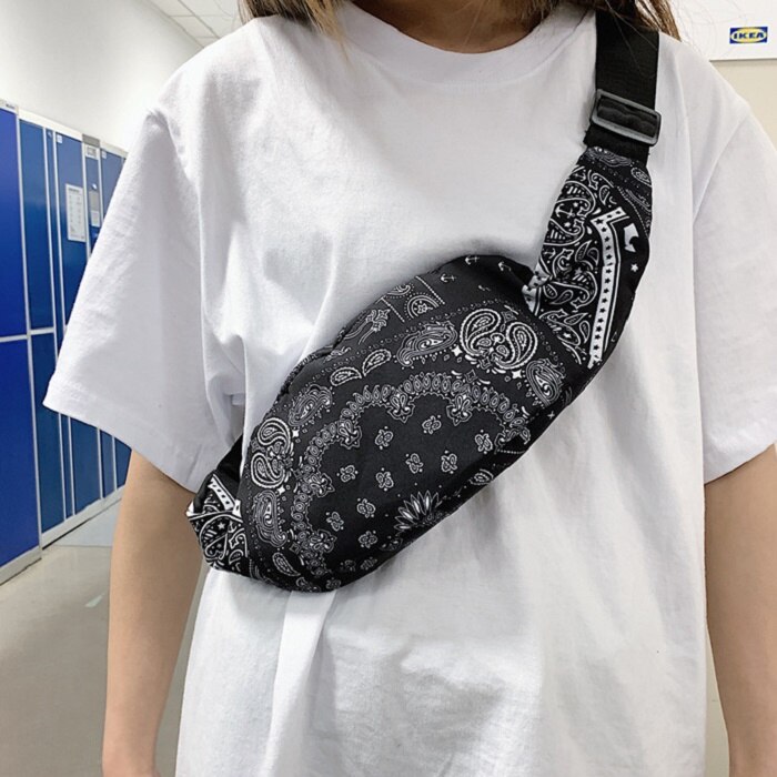 Midjeveske fanny pack harajuku stil damebelteveske mørk hip-hop rumpeveske slynge brystveske reise dagligliv high street: Default Title
