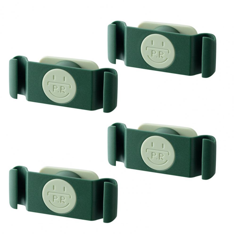 4Pcs Plug Storage Rack Wonderful Powerful Load-bearing Cable Clamp Decorative Practicability Plug Organizer:  Green