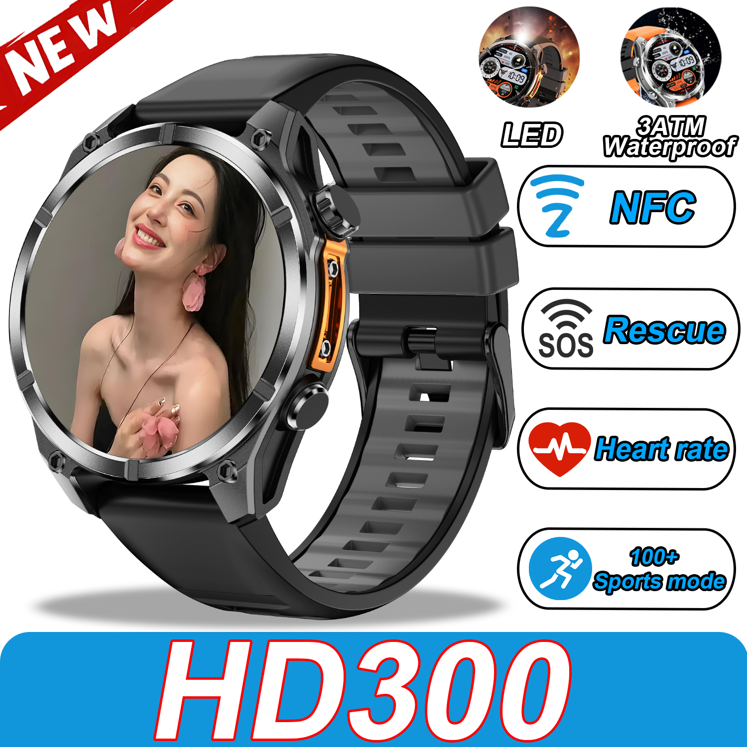 2025Nowy inteligentny zegarek robić nurkowania dla mężczyzn Ekran AMOLED 3ATM Wodoodporny sportowy naganiacz zwierza zdatność Tętno BT Połączenie Inteligentny zegarek dla Xiaomi: biały