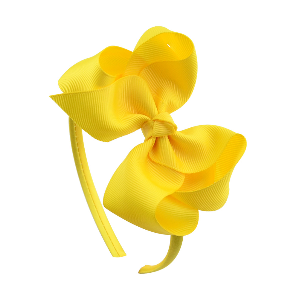 Cinta para el pelo de Color liso para niña, 1 piezas, bandanas hechas a mano, diadema con lazo, accesorios para el cabello para niños,: Oro