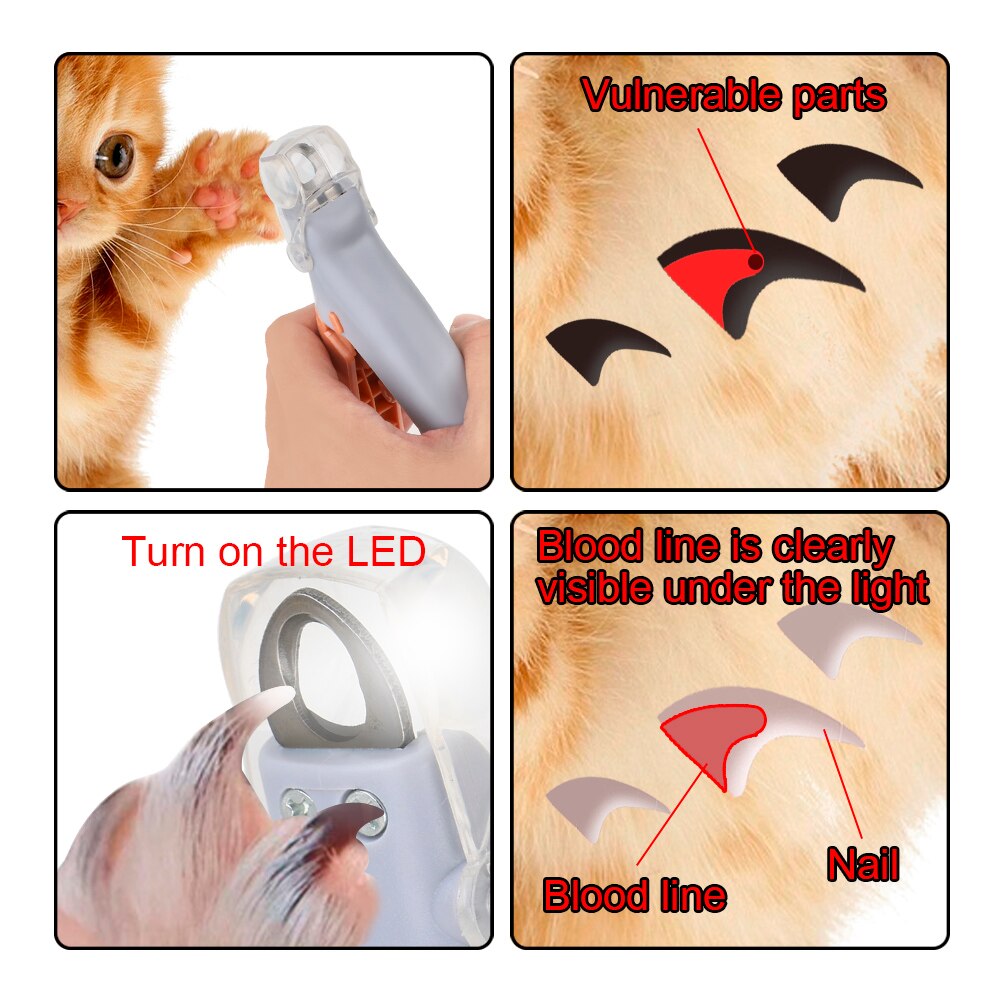 Koiran kynsisakset led valolla lemmikkieläinten kynsileikkurit leikkurit trimmaus sähkökynsisakset kynsisakset kissan koiran tuotteet