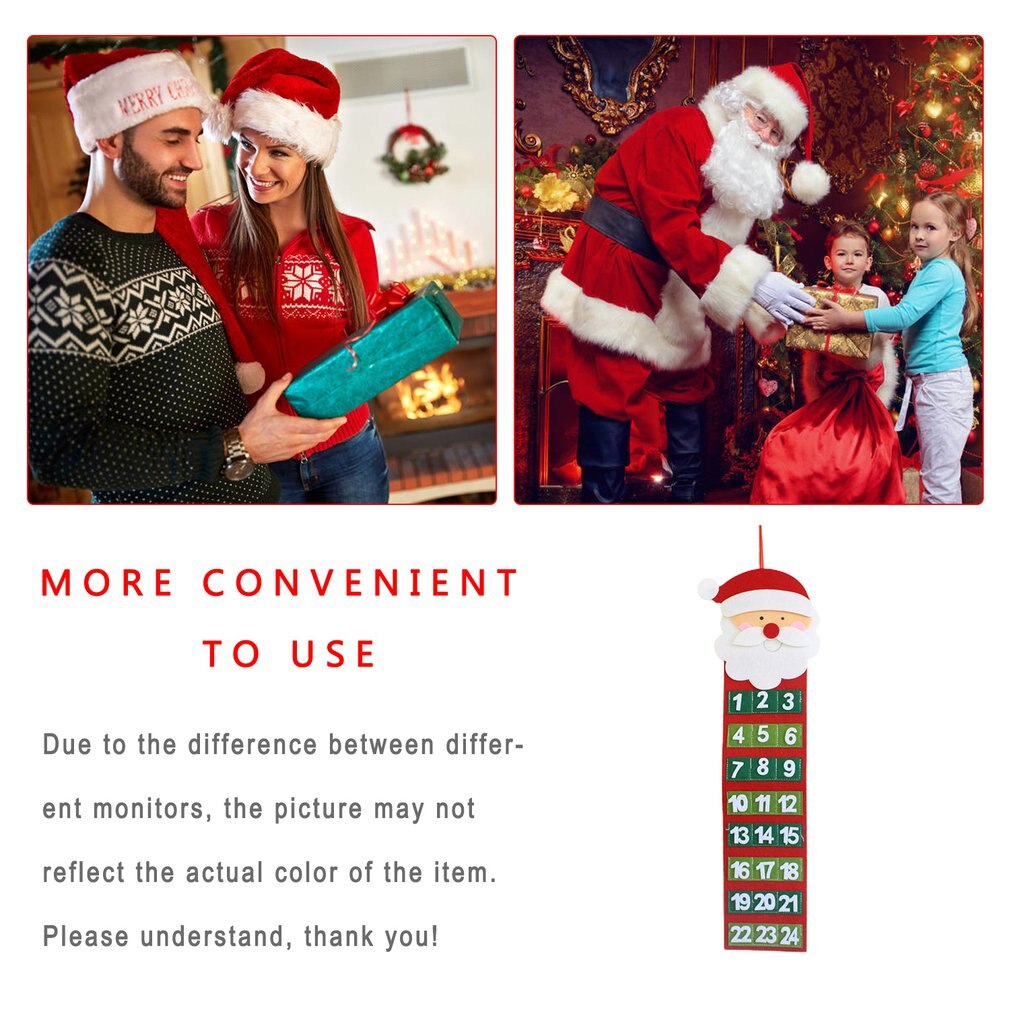 Kerstboom kalender hanger kerstversiering vlieshanger kerst aftelkalender