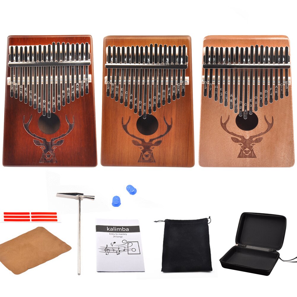 17 Keys Kalimba Wood Thumb Piano Mbira Body Musical Instrument for Beginner Africa finger piano instrumento musical