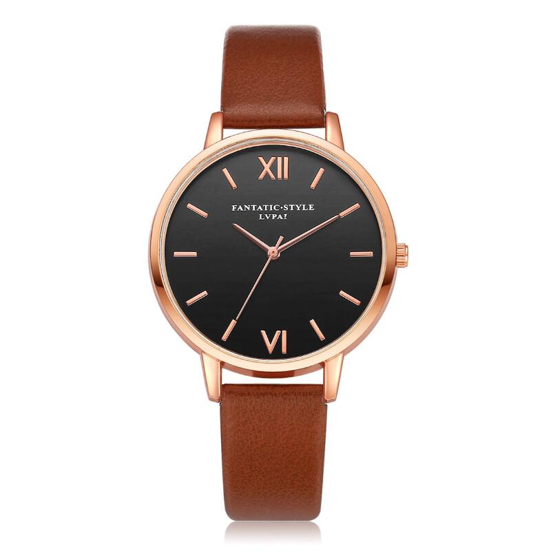 Ensemble de montres en cuir pour femmes, 5 pièces, montres à Quartz, simples, romaines, décontractées, , offre spéciale,: brown watch