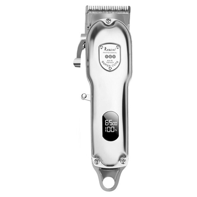 0.01mm Short Hair Clipper Fast Charge Hair Trimmer Metal Body Hair Cutting Machine For Man Use Home Beard Hair: Silver / UK Plug