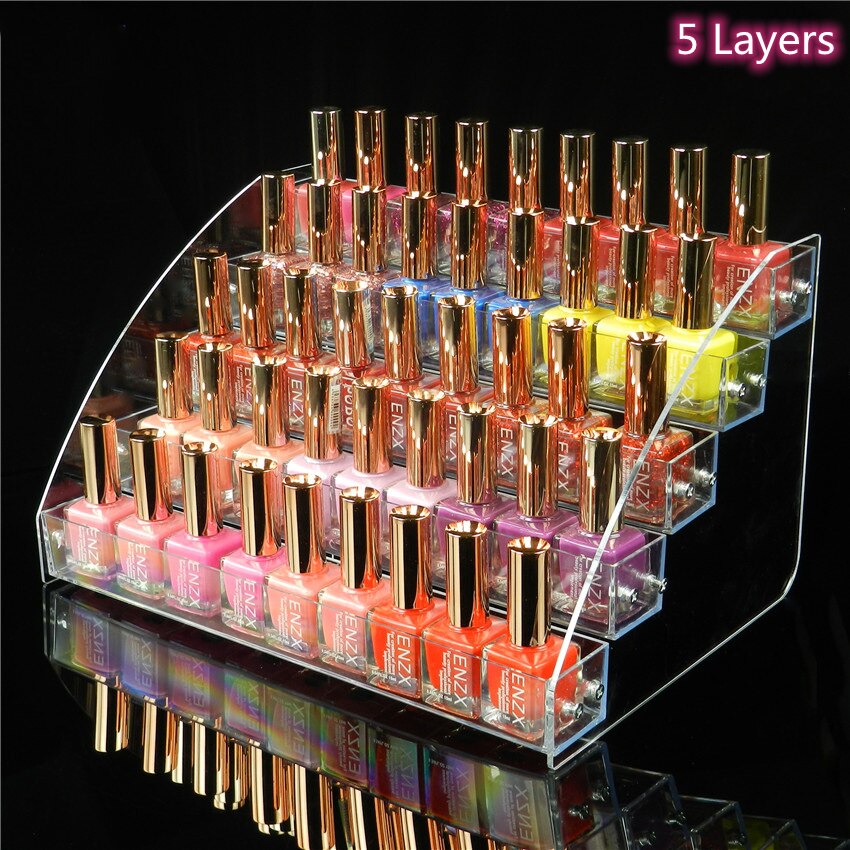 5/6/7 Lagen Acryl Nagellak Display Organisator Plank Clear Cosmetische Display Rack Holder Frame Sieraden Stand Opbergdoos